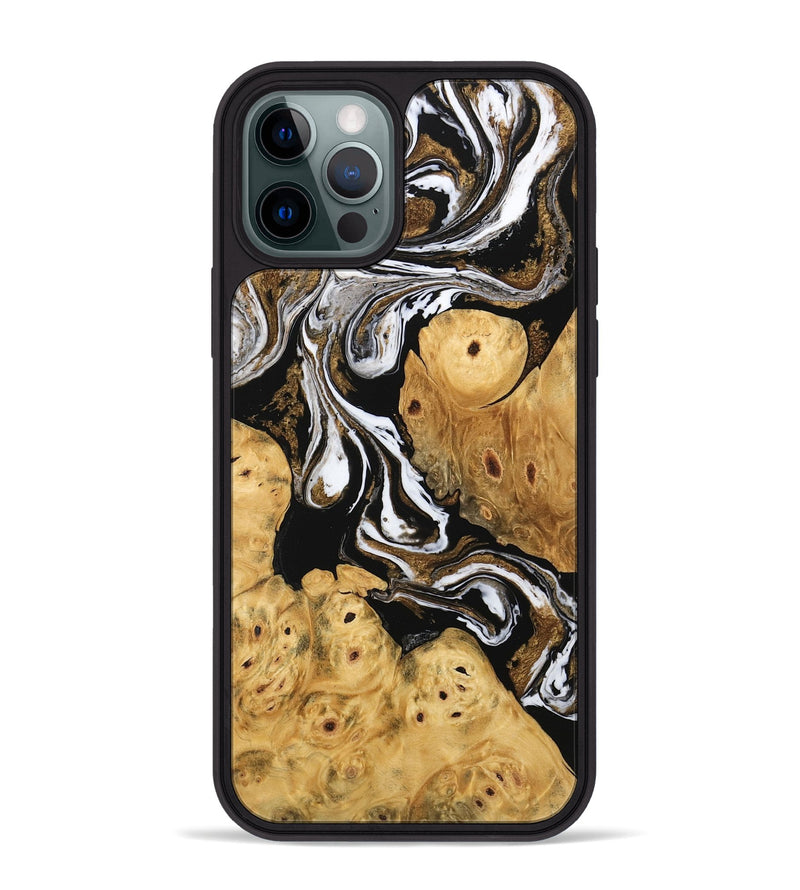 iPhone 12 Pro Max Wood Phone Case - Catina (Black & White, 745783)