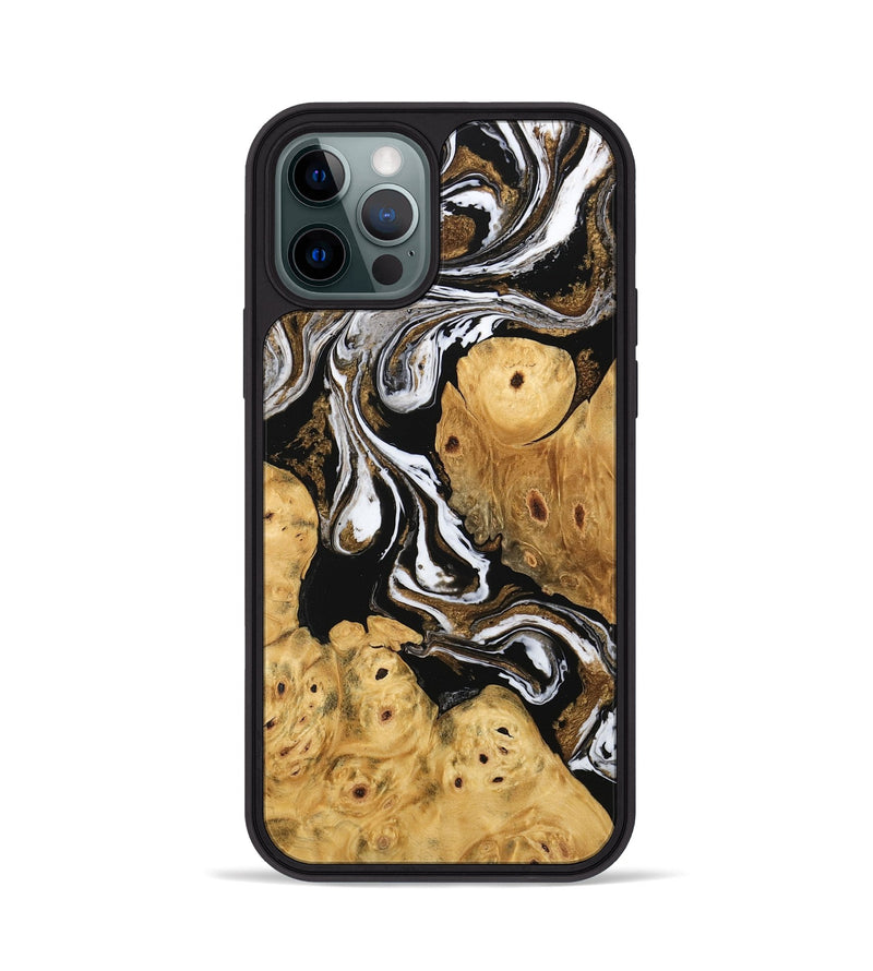 iPhone 12 Pro Wood Phone Case - Catina (Black & White, 745783)