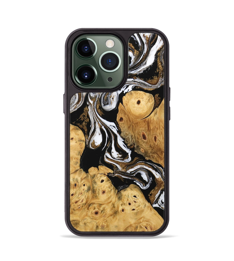 iPhone 13 Pro Wood Phone Case - Catina (Black & White, 745783)