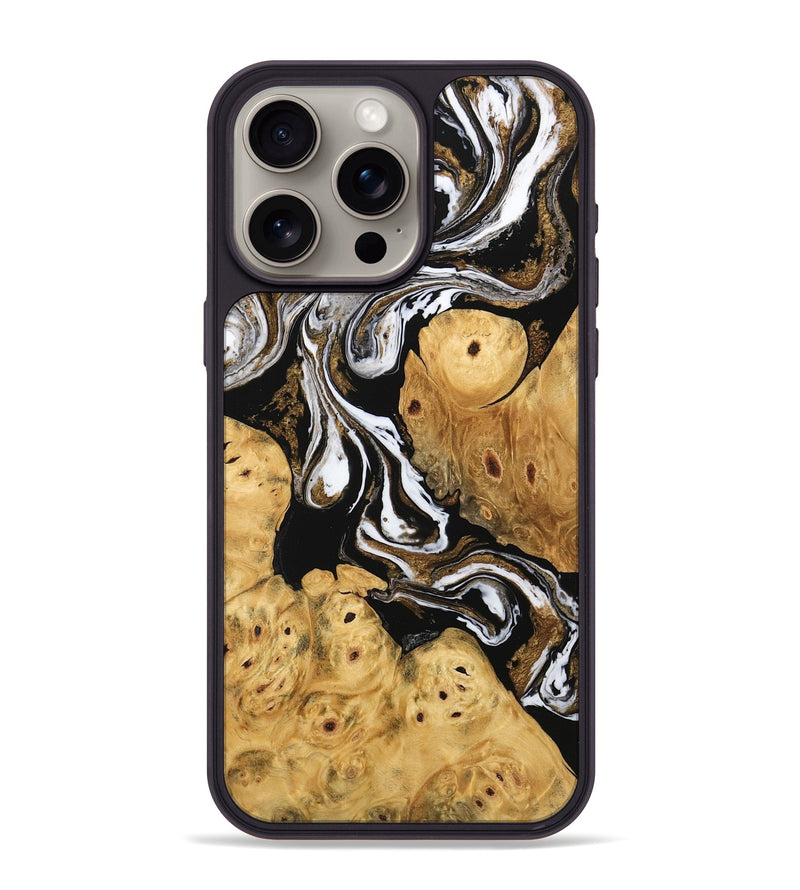 iPhone 15 Pro Max Wood Phone Case - Catina (Black & White, 745783)