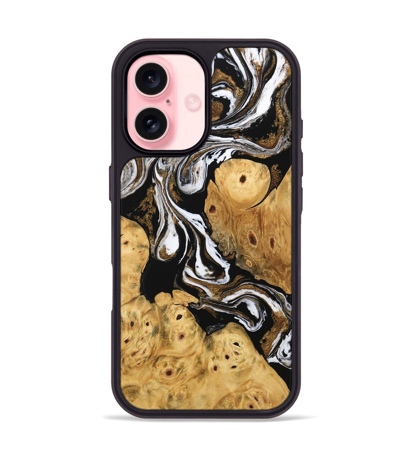 iPhone 16 Wood Phone Case - Catina (Black & White, 745783)