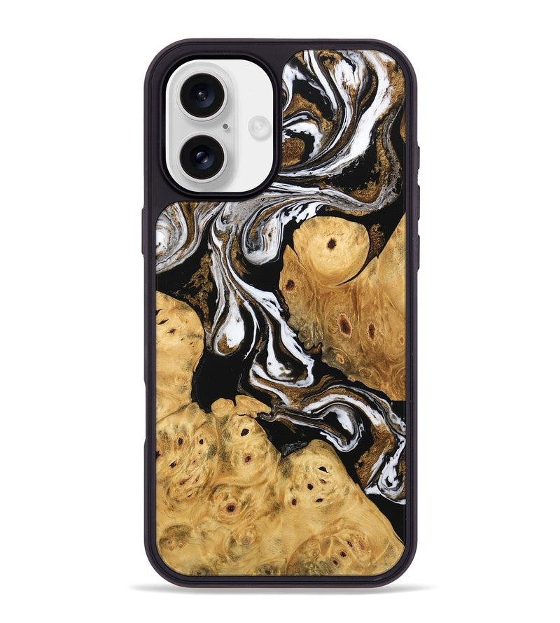 iPhone 16 Plus Wood Phone Case - Catina (Black & White, 745783)