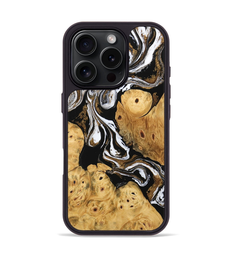 iPhone 16 Pro Wood Phone Case - Catina (Black & White, 745783)