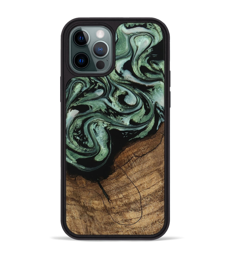 iPhone 12 Pro Max Wood Phone Case - Flossie (Green, 745785)