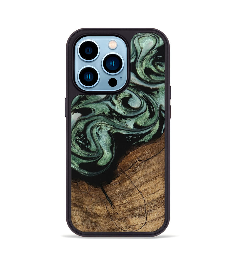 iPhone 14 Pro Wood Phone Case - Flossie (Green, 745785)