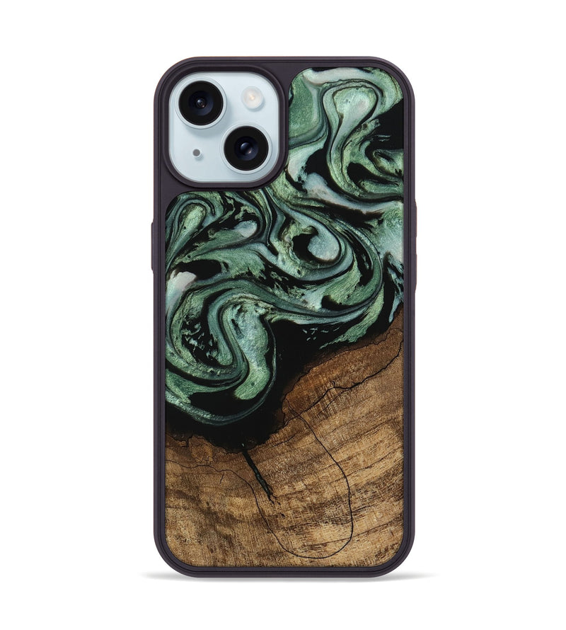 iPhone 15 Wood Phone Case - Flossie (Green, 745785)