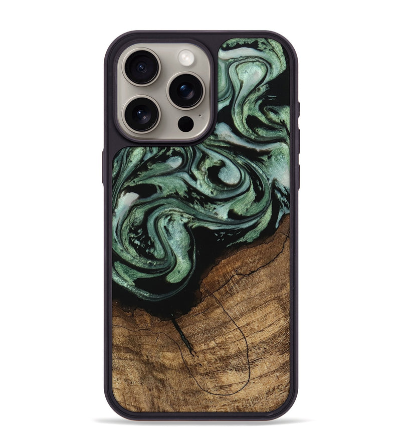 iPhone 15 Pro Max Wood Phone Case - Flossie (Green, 745785)