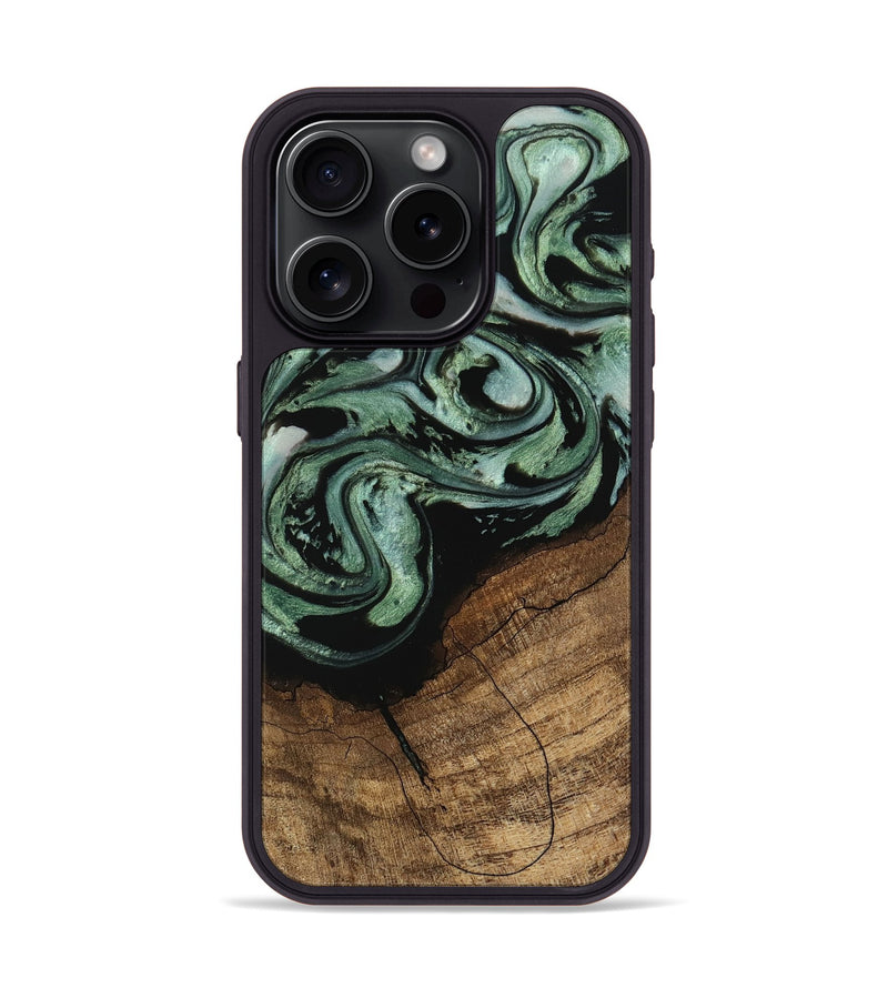 iPhone 15 Pro Wood Phone Case - Flossie (Green, 745785)