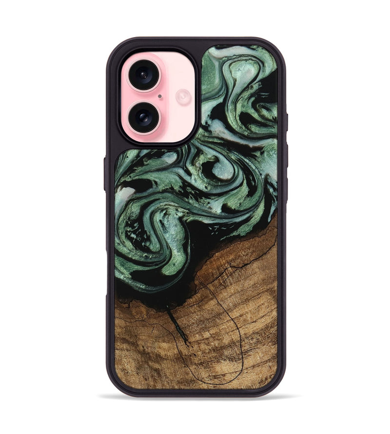 iPhone 16 Wood Phone Case - Flossie (Green, 745785)