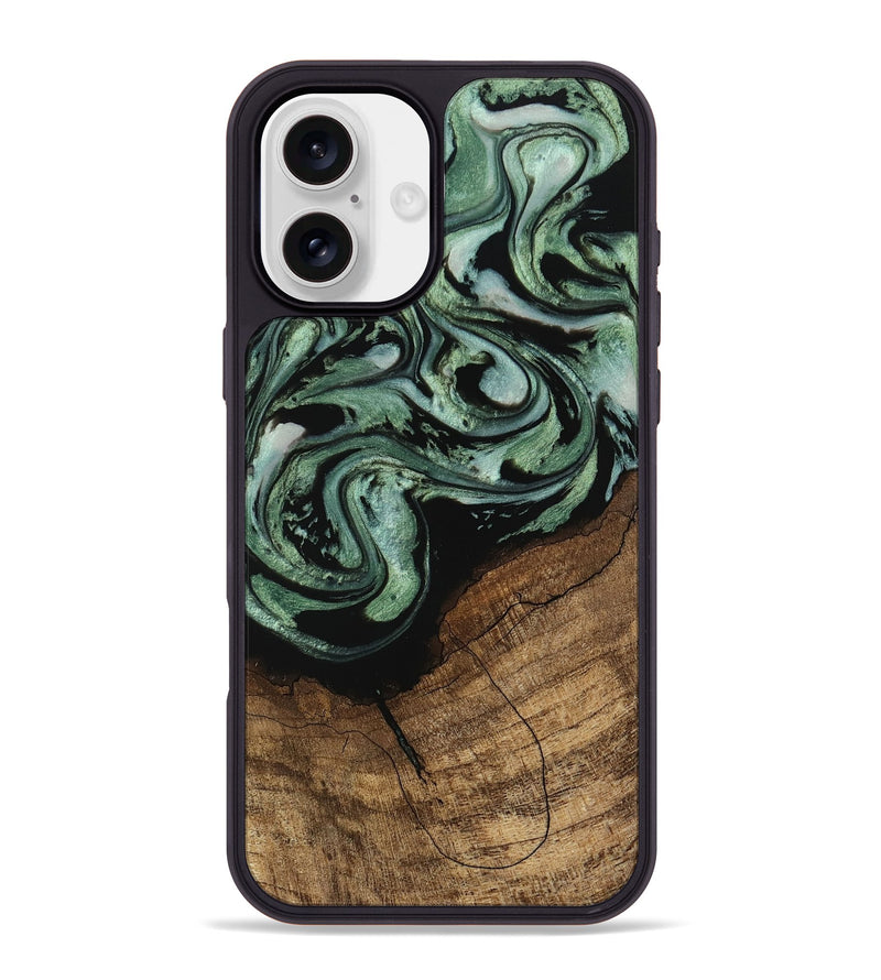 iPhone 16 Plus Wood Phone Case - Flossie (Green, 745785)