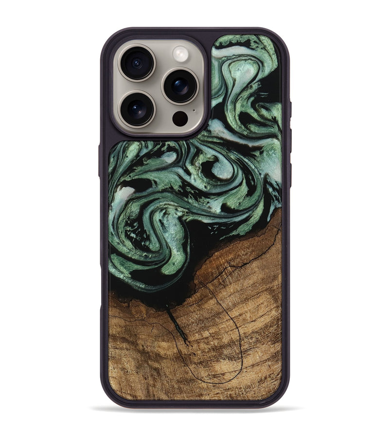 iPhone 16 Pro Max Wood Phone Case - Flossie (Green, 745785)