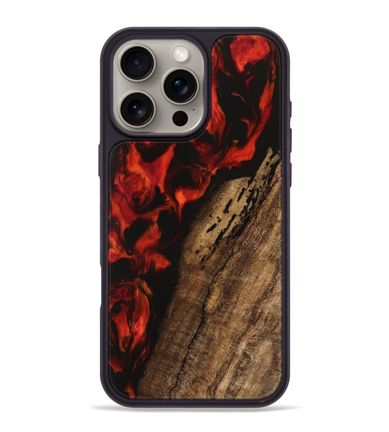 iPhone 16 Pro Max Wood Phone Case - Tierra (Red, 745786)