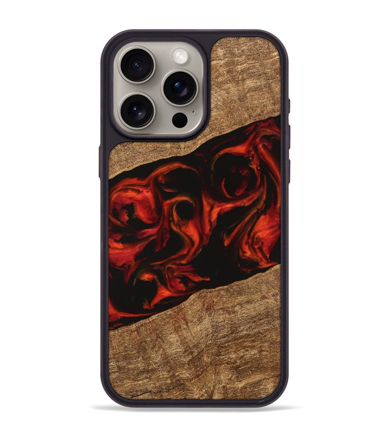 iPhone 15 Pro Max Wood Phone Case - June (Red, 745803)