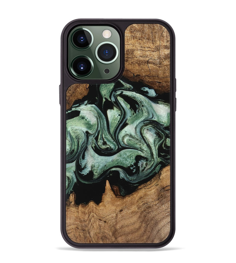 iPhone 13 Pro Max Wood Phone Case - Gino (Green, 745804)