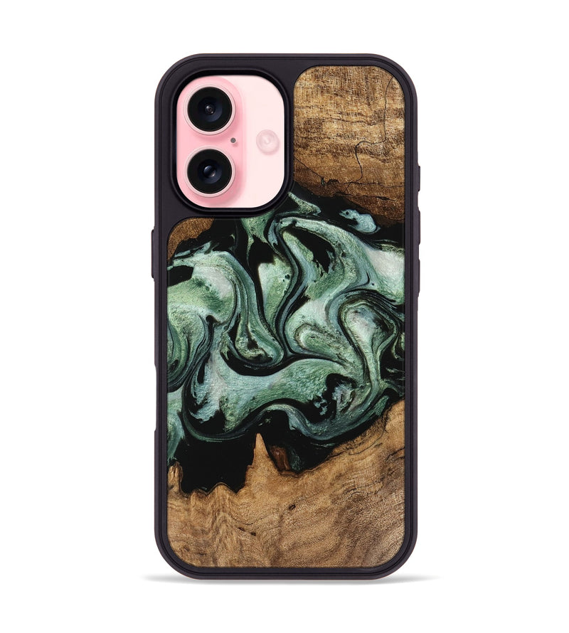 iPhone 16 Wood Phone Case - Gino (Green, 745804)