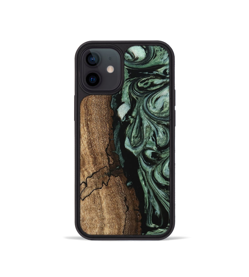 iPhone 12 mini Wood Phone Case - Blaze (Green, 745805)