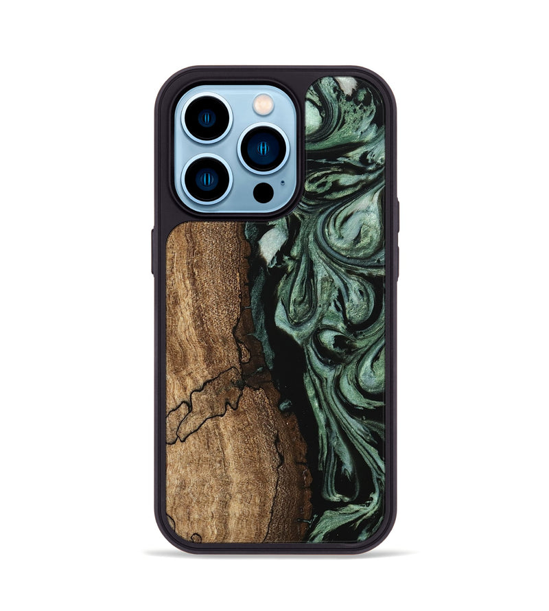 iPhone 14 Pro Wood Phone Case - Blaze (Green, 745805)