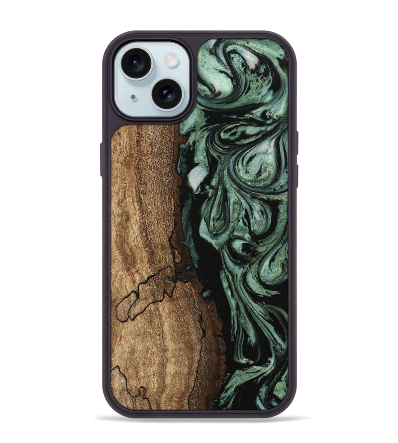 iPhone 15 Plus Wood Phone Case - Blaze (Green, 745805)