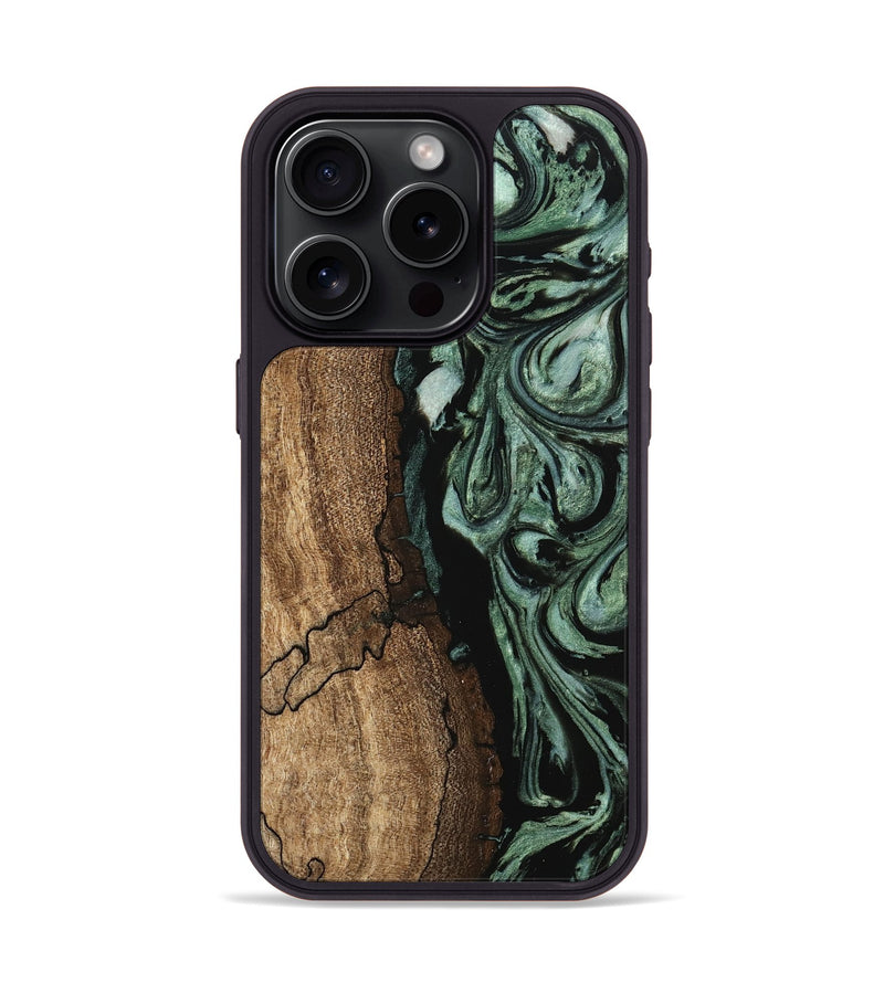 iPhone 15 Pro Wood Phone Case - Blaze (Green, 745805)