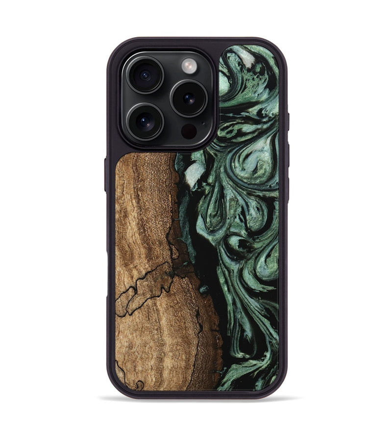 iPhone 16 Pro Wood Phone Case - Blaze (Green, 745805)