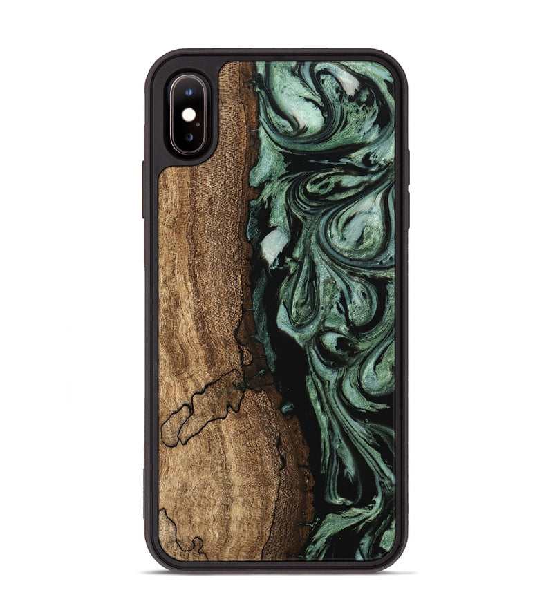 iPhone Xs Max Wood Phone Case - Blaze (Green, 745805)