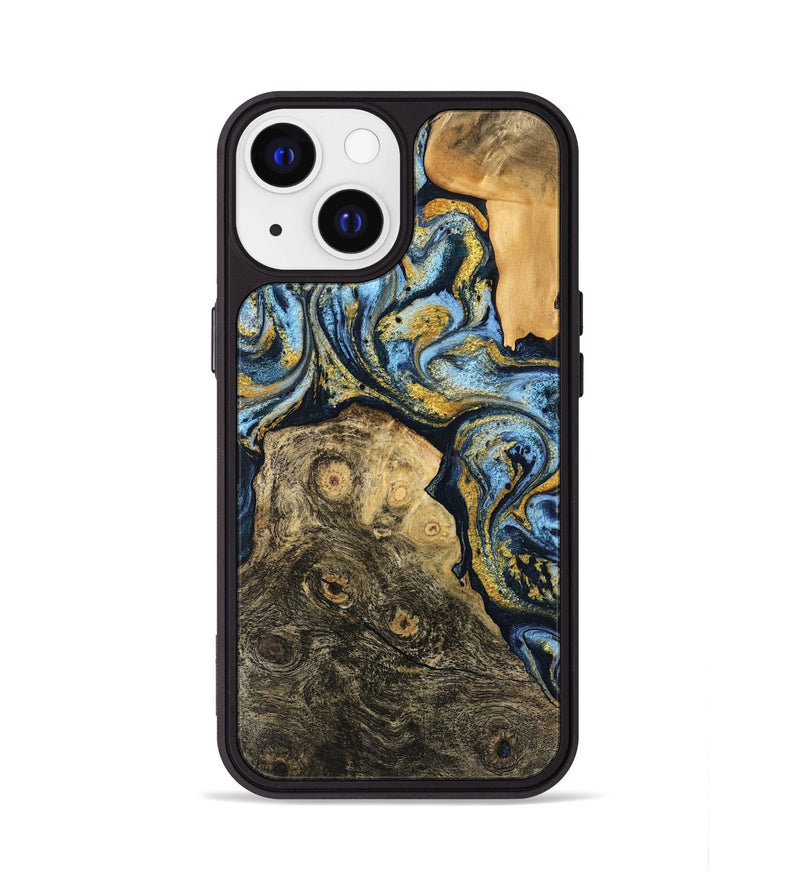 iPhone 13 Wood Phone Case - Janiya (Teal & Gold, 745816)