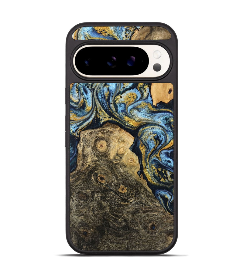 Pixel 9 Wood Phone Case - Janiya (Teal & Gold, 745816)