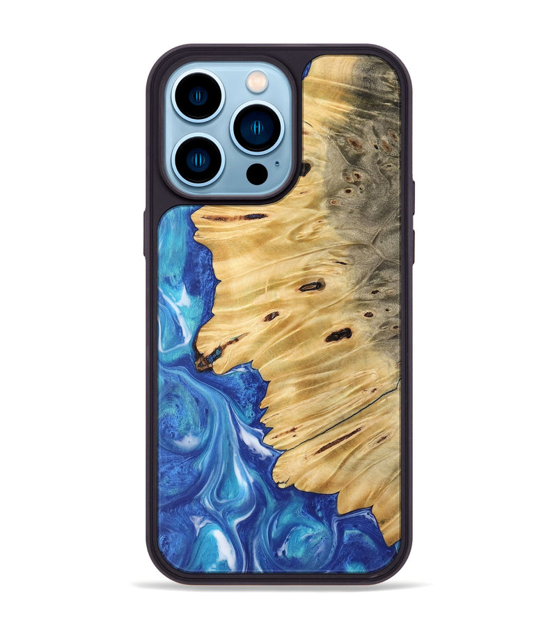 iPhone 14 Pro Max Wood Phone Case - Jean (Blue, 745820)