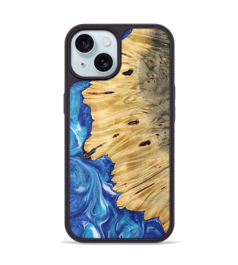 iPhone 15 Wood Phone Case - Jean (Blue, 745820)