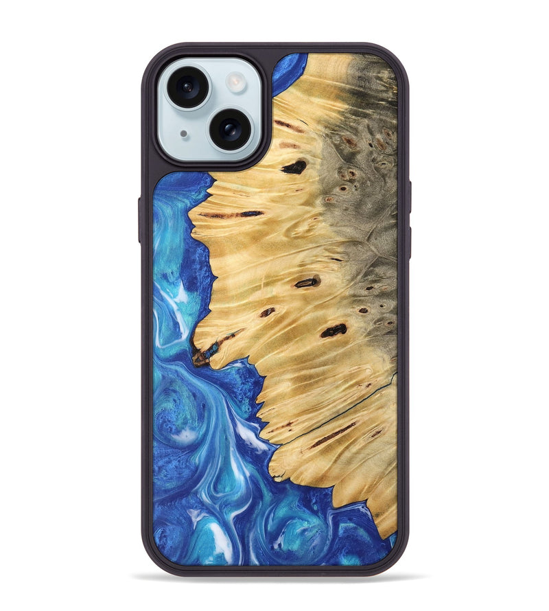 iPhone 15 Plus Wood Phone Case - Jean (Blue, 745820)