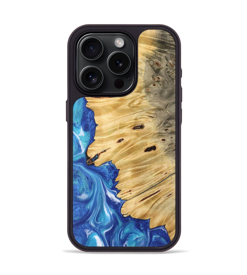 iPhone 15 Pro Wood Phone Case - Jean (Blue, 745820)