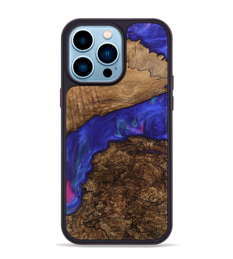 iPhone 14 Pro Max Wood Phone Case - Danelle (Purple, 745823)