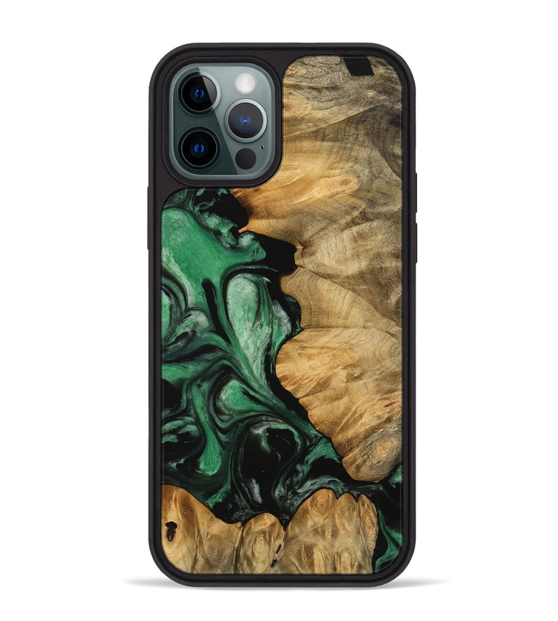 iPhone 12 Pro Max Wood Phone Case - Anders (Green, 745827)