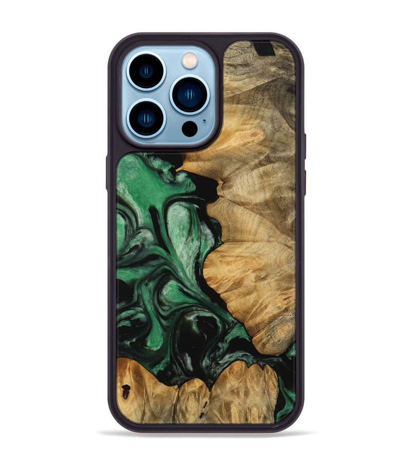 iPhone 14 Pro Max Wood Phone Case - Anders (Green, 745827)