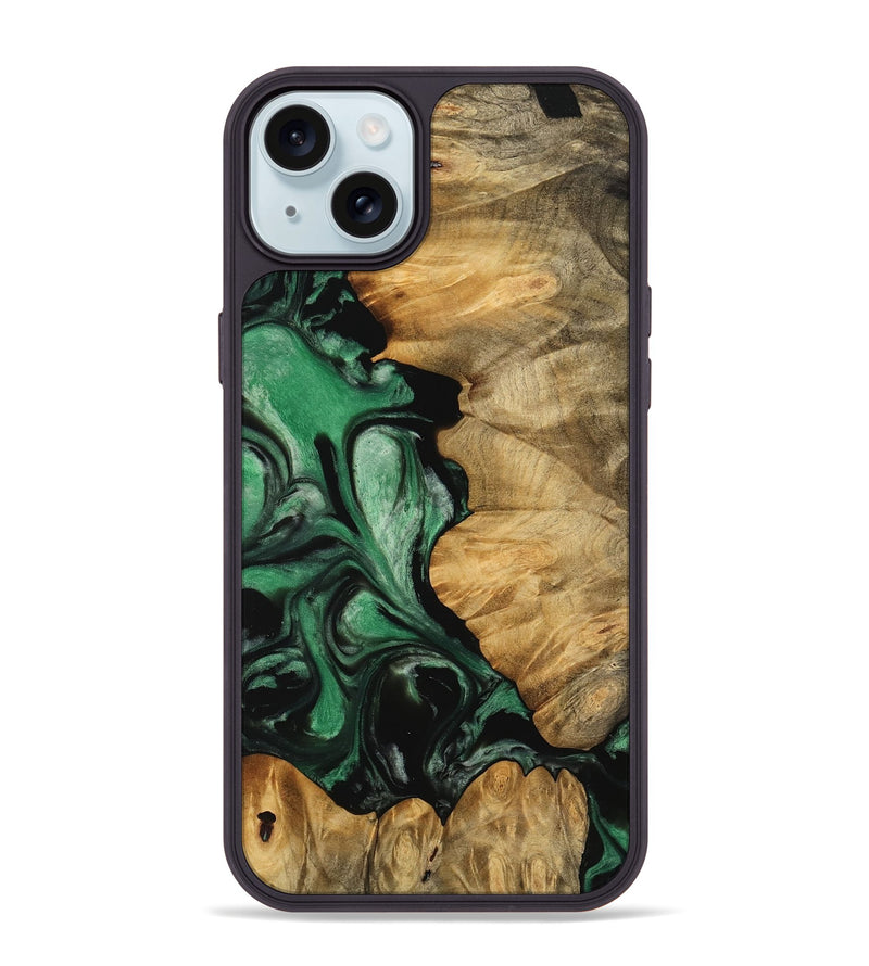 iPhone 15 Plus Wood Phone Case - Anders (Green, 745827)