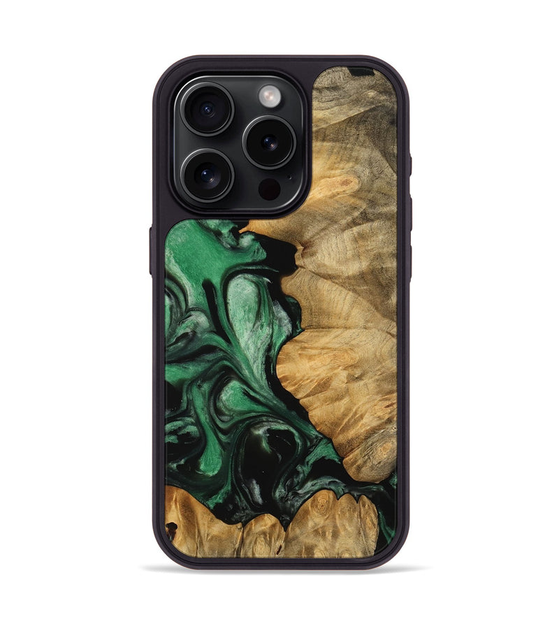 iPhone 15 Pro Wood Phone Case - Anders (Green, 745827)