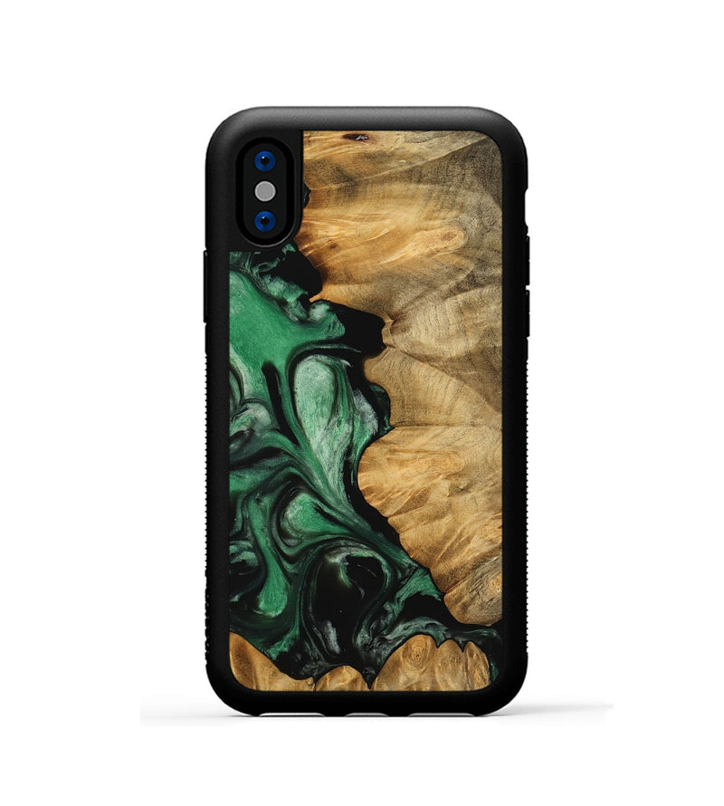 iPhone Xs Wood Phone Case - Anders (Green, 745827)