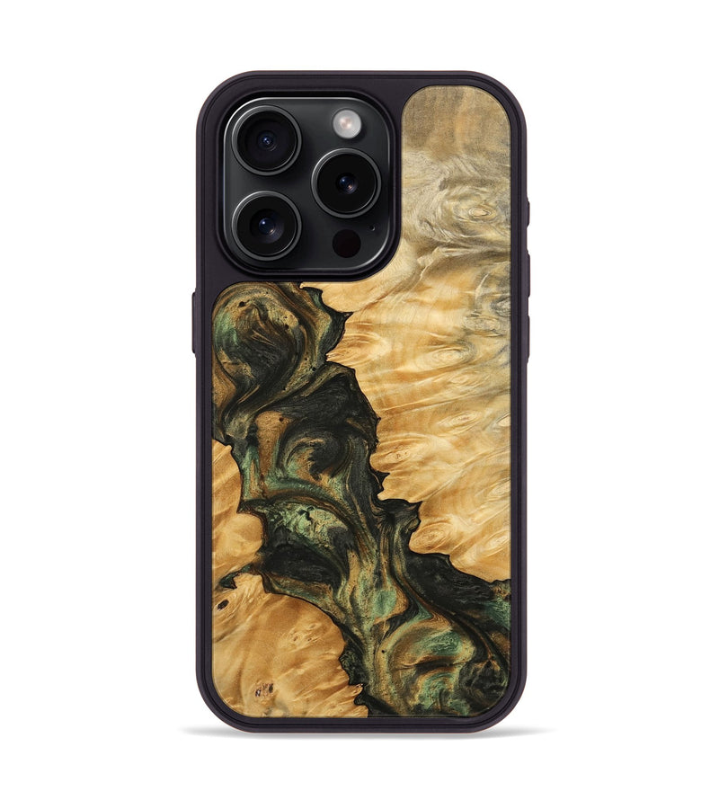 iPhone 15 Pro Wood Phone Case - Mikaela (Green, 745845)