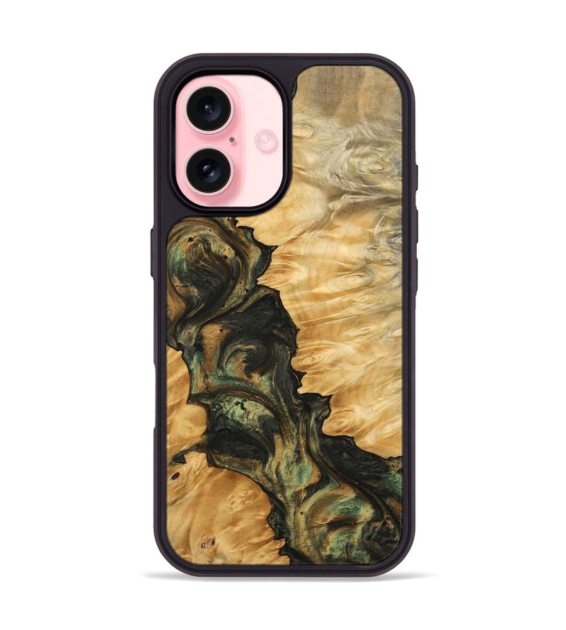 iPhone 16 Wood Phone Case - Mikaela (Green, 745845)