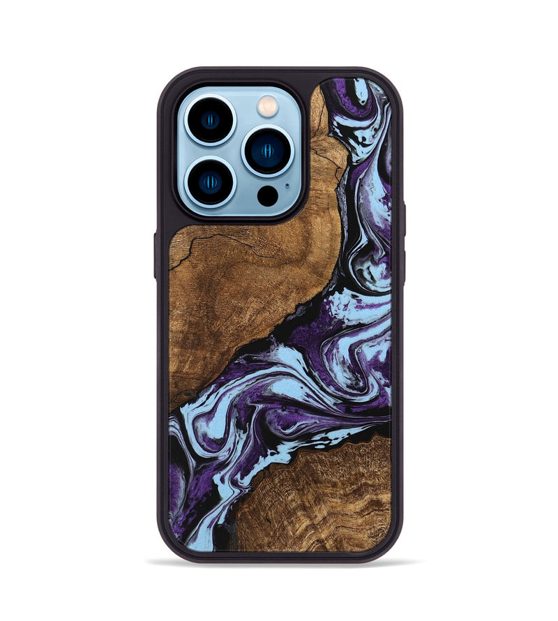 iPhone 14 Pro Wood Phone Case - Kellen (Purple, 745851)