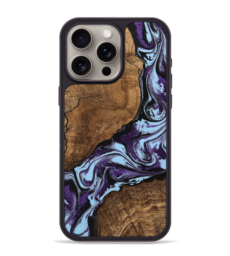 iPhone 15 Pro Max Wood Phone Case - Kellen (Purple, 745851)