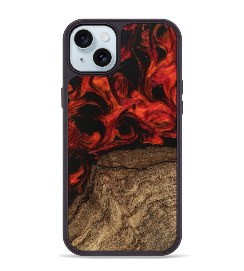 iPhone 15 Plus Wood Phone Case - Deanne (Red, 745857)