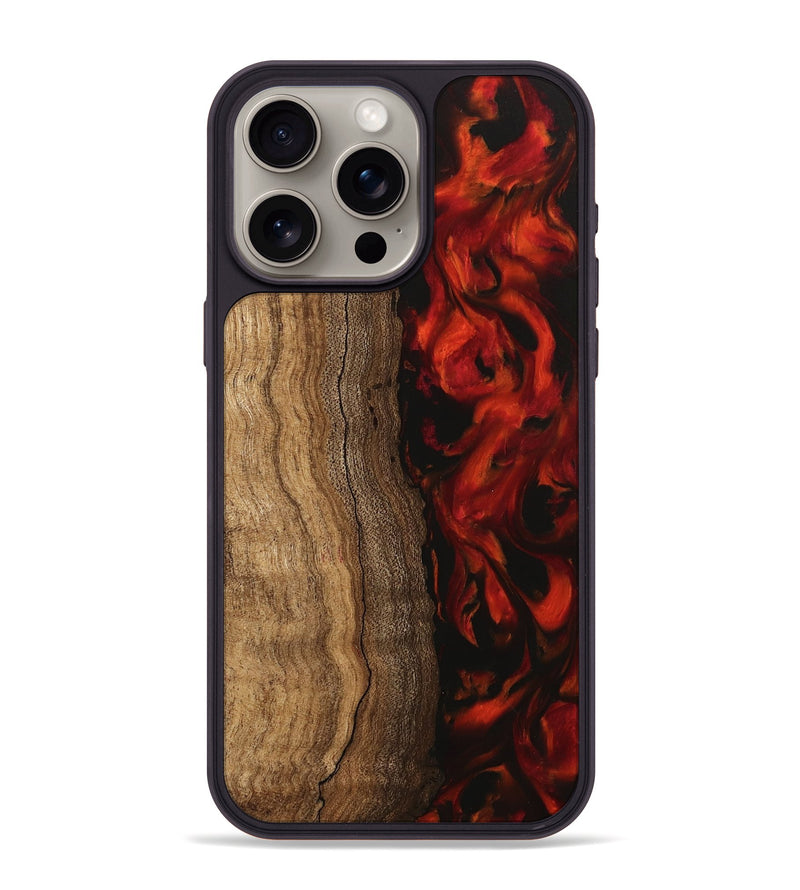 iPhone 15 Pro Max Wood Phone Case - Amy (Red, 745862)