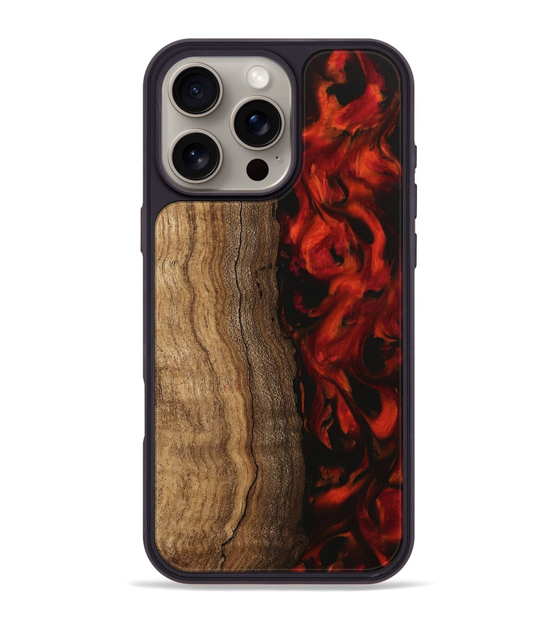 iPhone 16 Pro Max Wood Phone Case - Amy (Red, 745862)