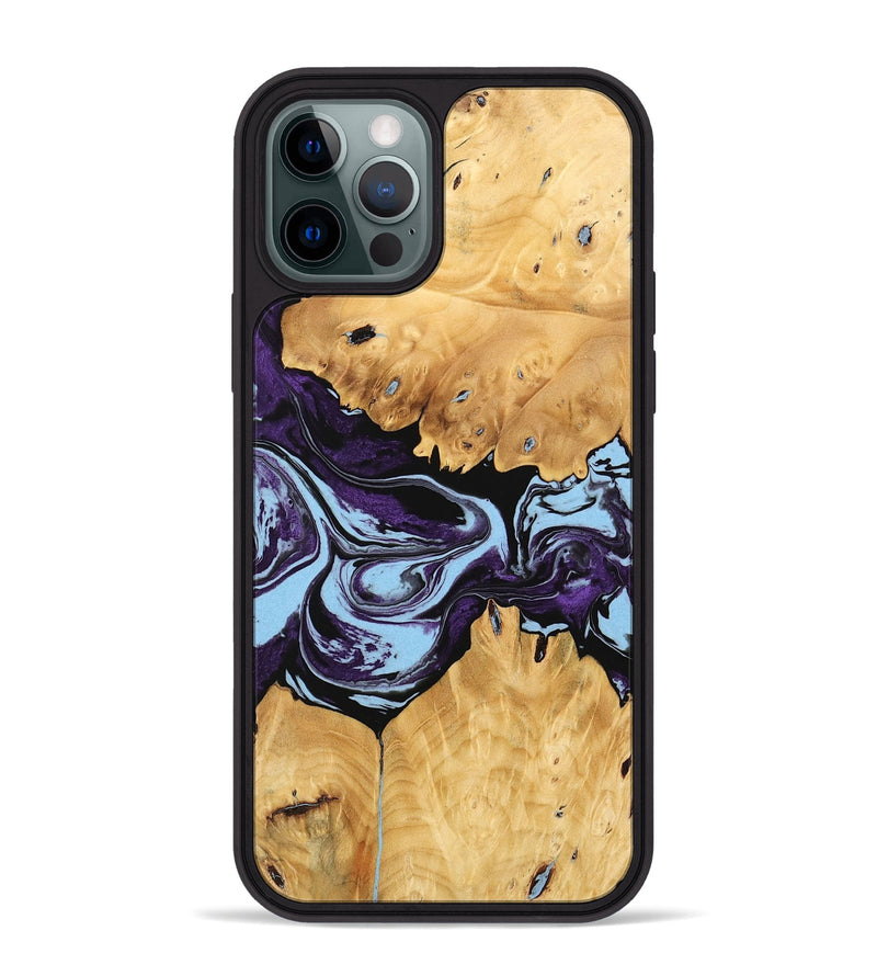 iPhone 12 Pro Max Wood Phone Case - Junius (Purple, 745864)