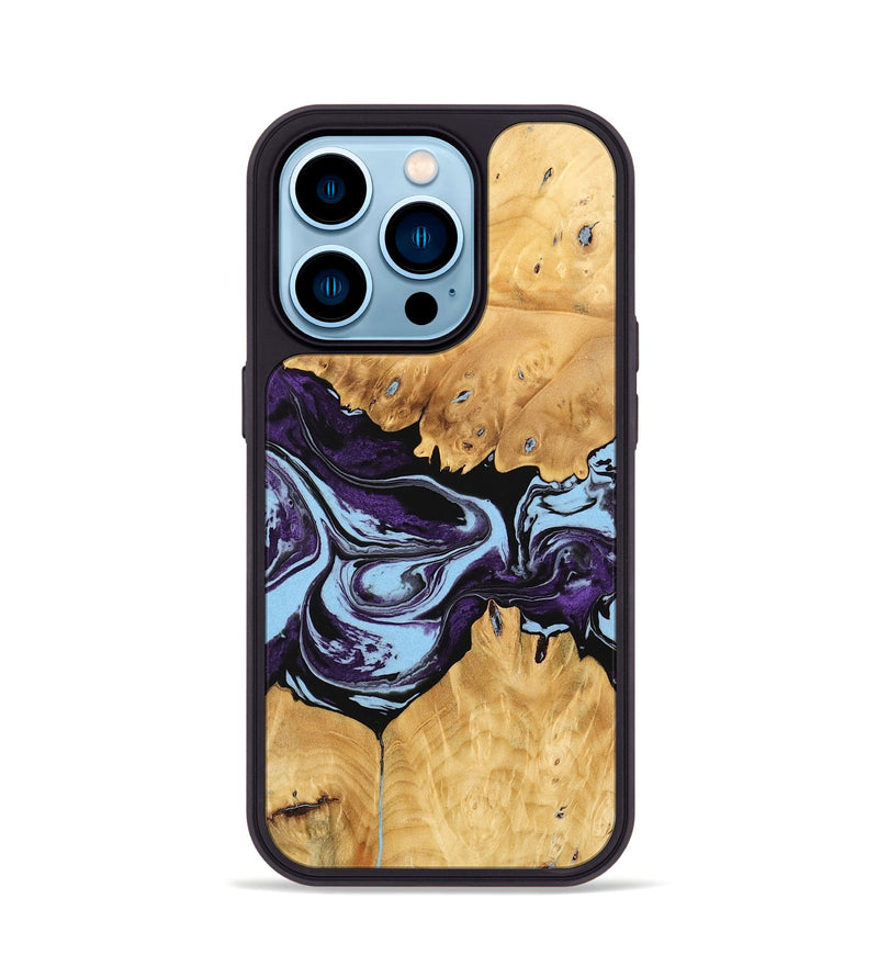 iPhone 14 Pro Wood Phone Case - Junius (Purple, 745864)