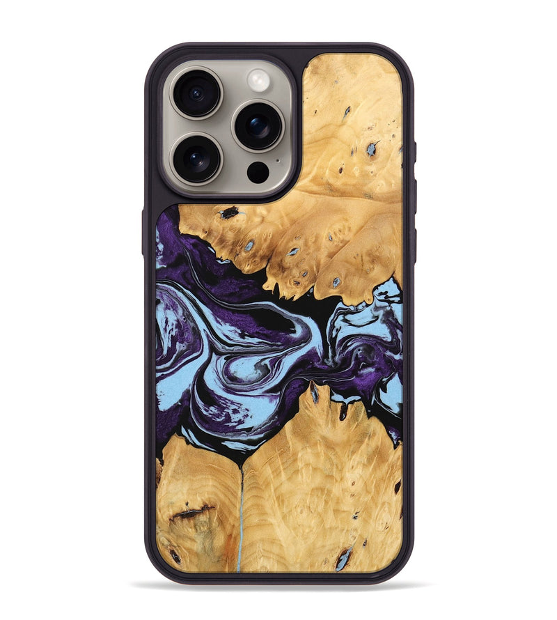 iPhone 15 Pro Max Wood Phone Case - Junius (Purple, 745864)