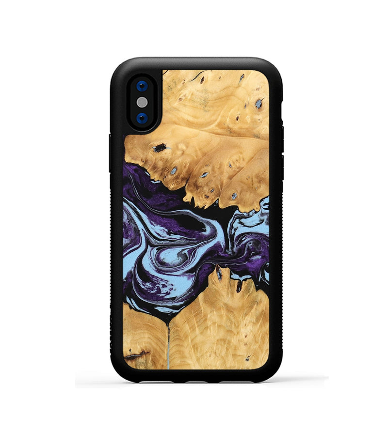 iPhone Xs Wood Phone Case - Junius (Purple, 745864)