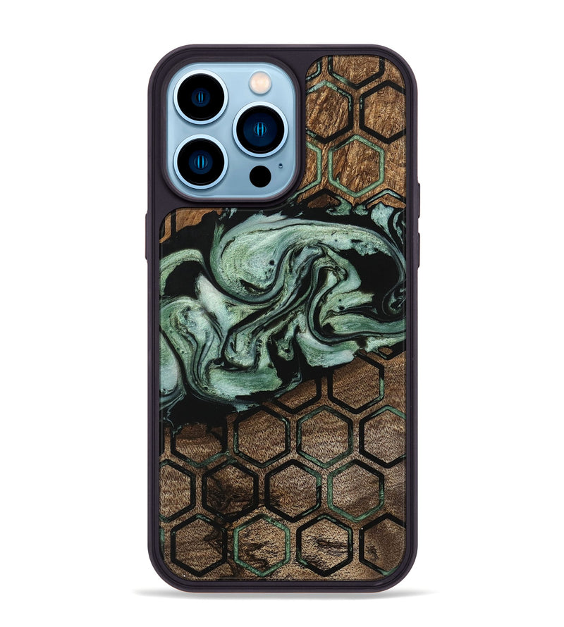 iPhone 14 Pro Max Wood Phone Case - Elza (Pattern, 745866)