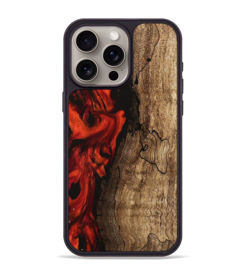 iPhone 15 Pro Max Wood Phone Case - Lashawn (Red, 745871)